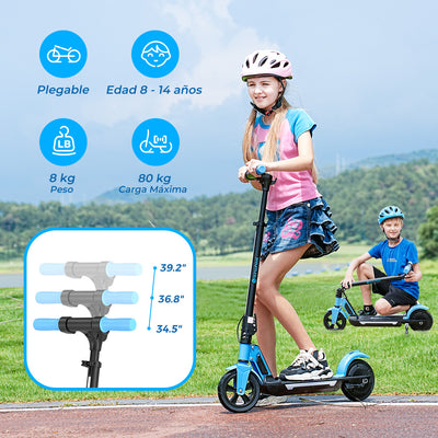 isinwheel® S7 Patinete Eléctrico para Niños Ajustable 250W