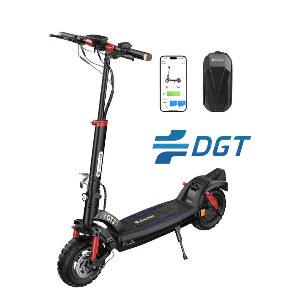 isinwheel GT2 Casco para patinete eléctrico + soporte de teléfono + sillín  combinación