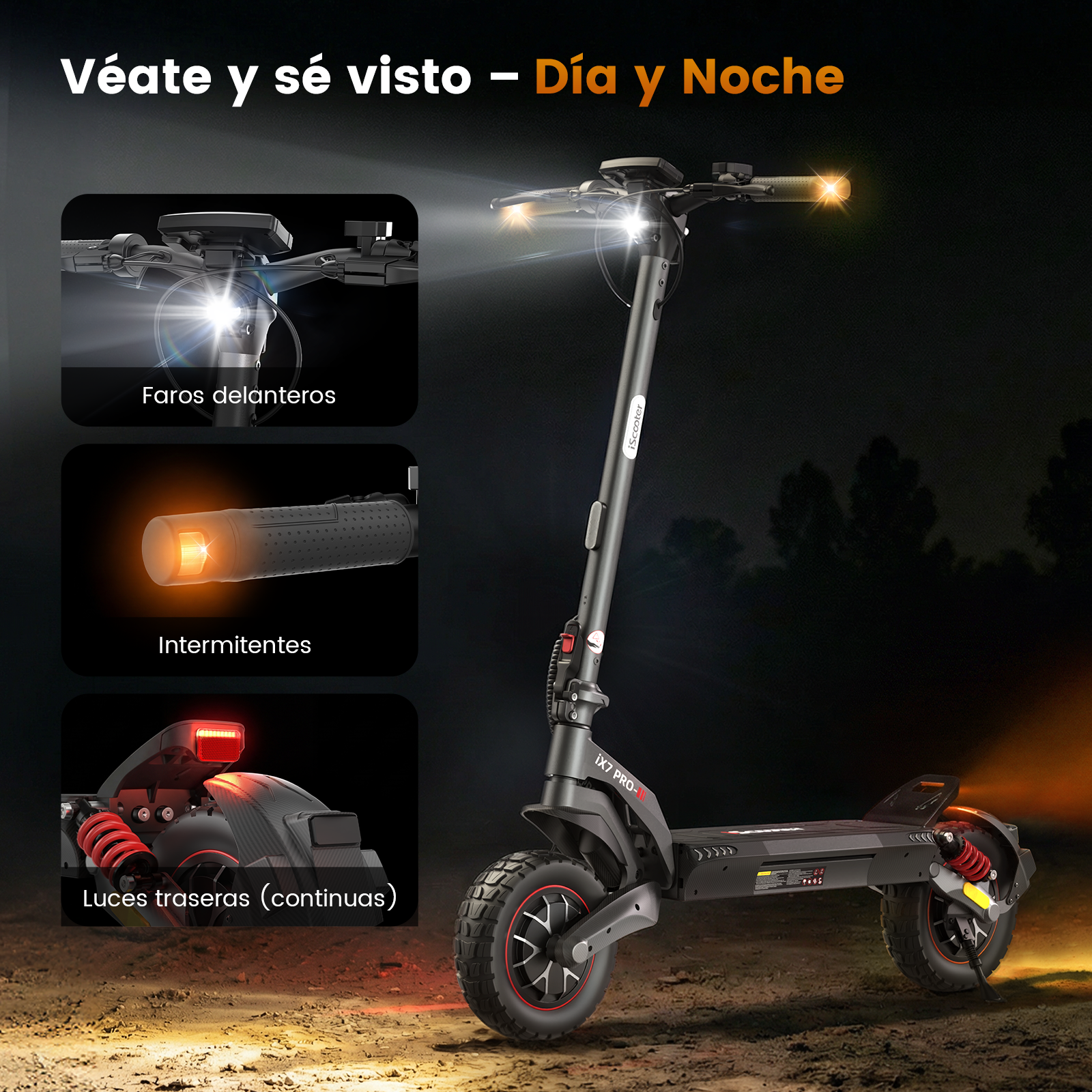 iX7 Pro Doble Motor 1000W Patinete Eléctrico Off-Road Certificado DGT