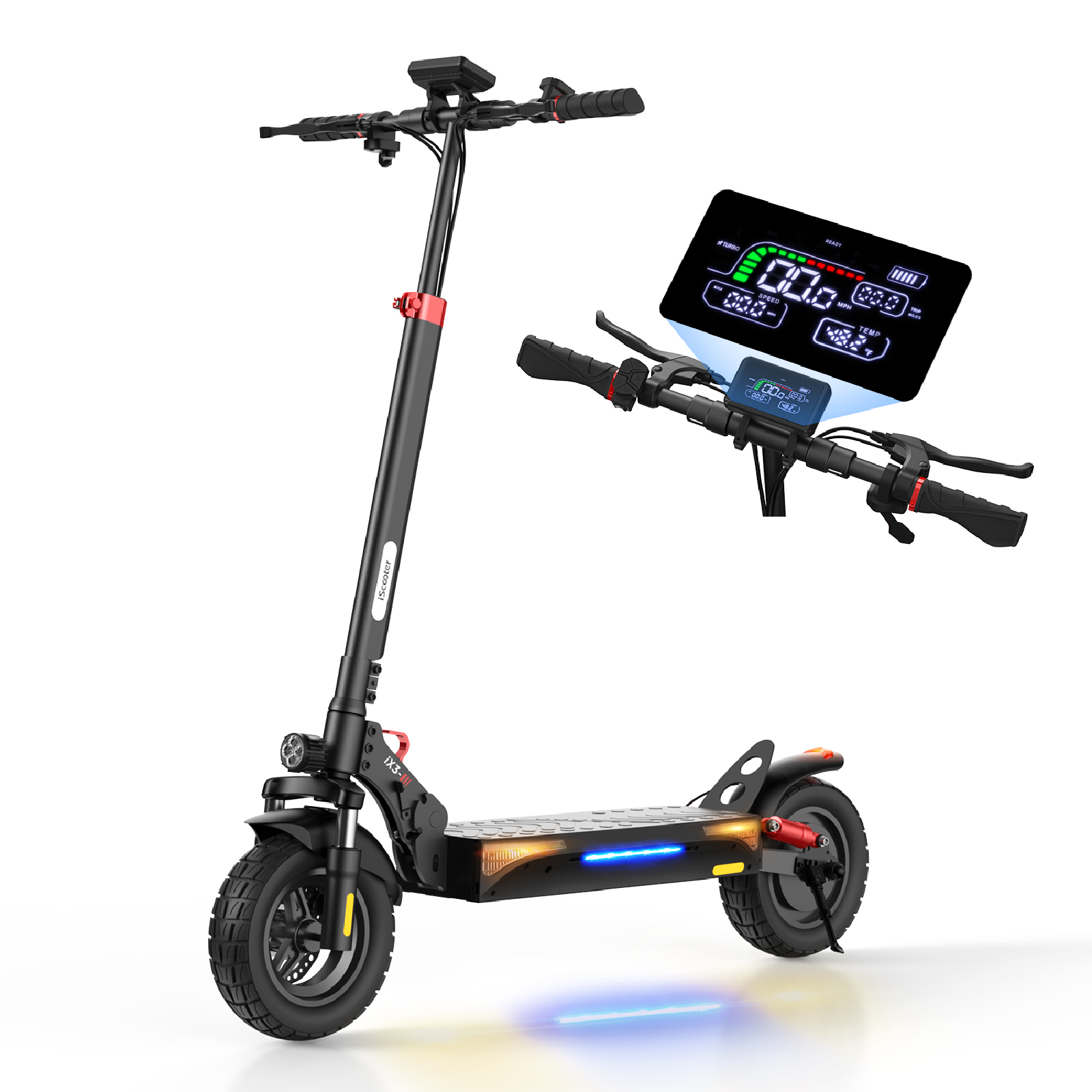 iScooter® iX3 800w Patinete Eléctrico Todoterreno con Control por APP