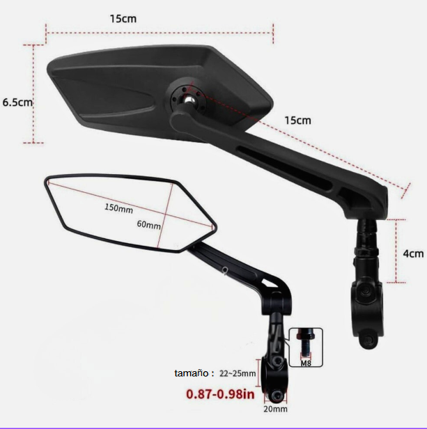 Espejo retrovisor universal para bicicleta eléctrica