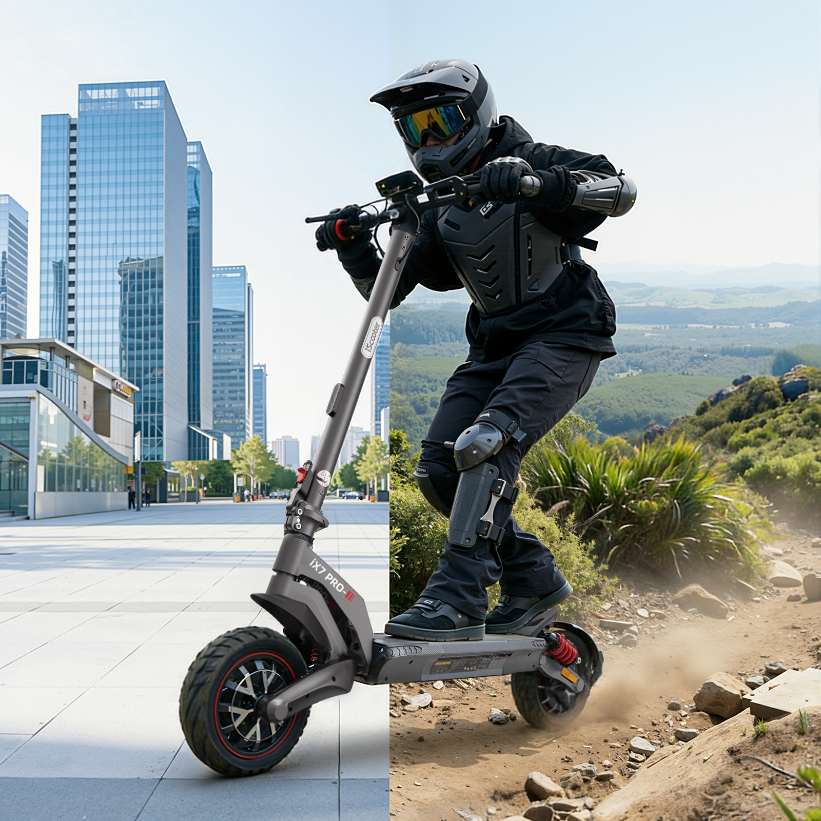 iX7 Pro Doble Motor 1000W Patinete Eléctrico Off-Road Certificado DGT