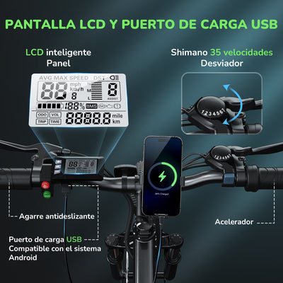 iSinwheel M10 Bicicleta Eléctrica MTB 100km de Autonomía