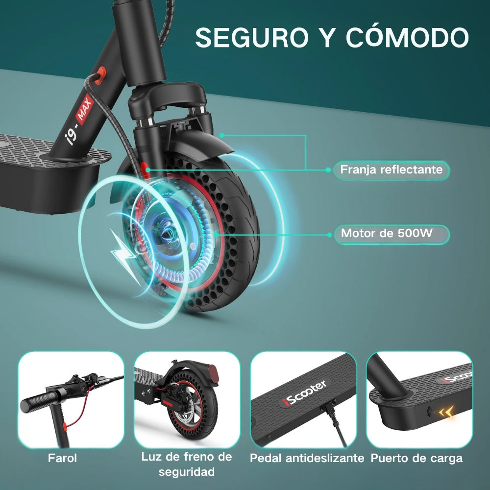 i9MAX 500W Patinete Eléctrico Certificado DGT Legal 40KM