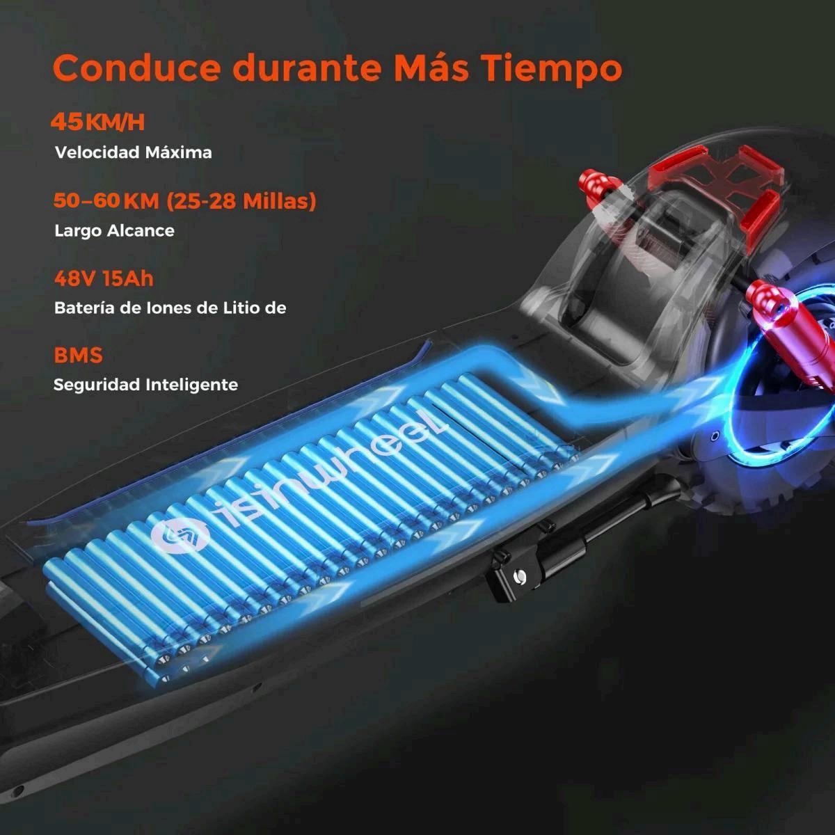 isinwheel® GT2 1000W Patinete Eléctrico Certificado DGT Legal 80KM de Autonomía