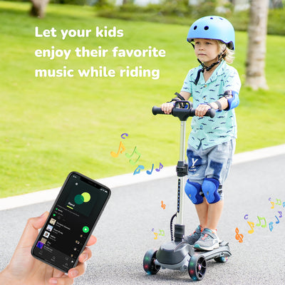 iScooter® iK2 Patinete Eléctrico para Niños con Altura Ajustable y Ruedas Luminosas