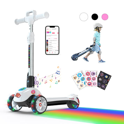iScooter® iK2 Patinete Eléctrico para Niños con Altura Ajustable y Ruedas Luminosas