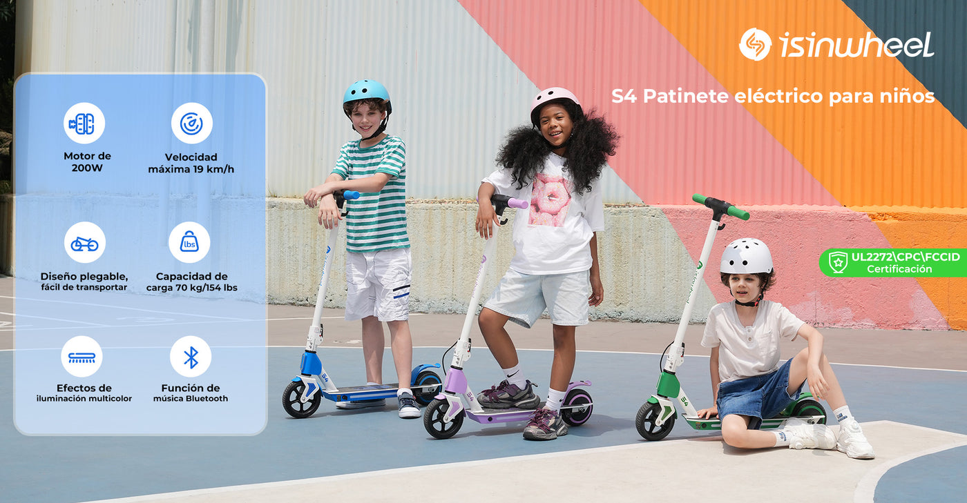isinwheel S2 Patinete eléctrico para niños