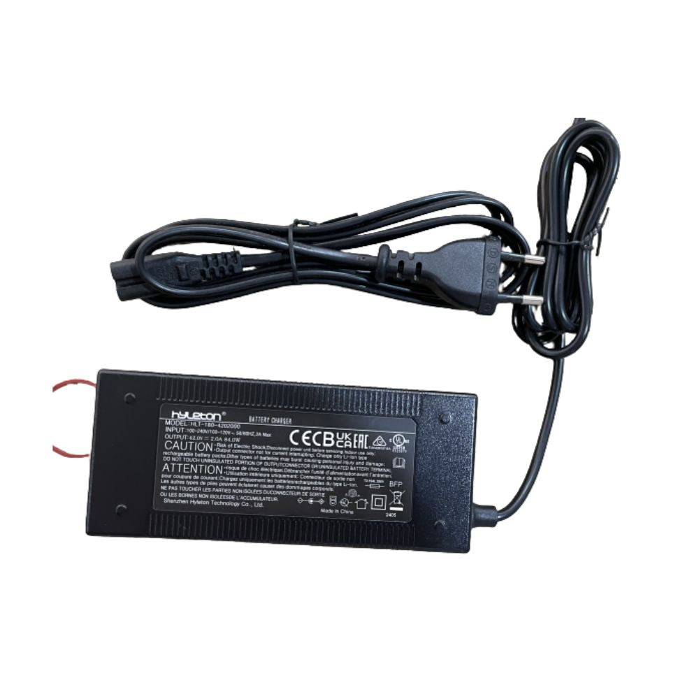 Adaptador de 42 V 3 A + cable de carga europeo, adecuado para bicicletas eléctricas U2/U3