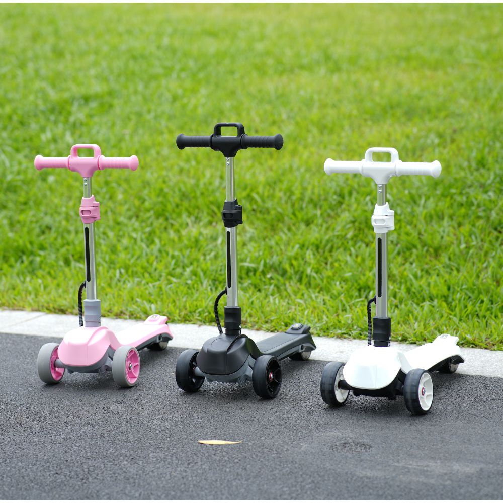 iScooter® iK2 Patinete Eléctrico para Niños con Altura Ajustable y Ruedas Luminosas