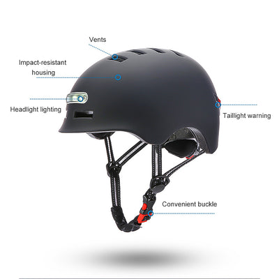 Casco patinete eléctrico con luz led